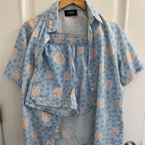 Cider Light Blue and Orange Donut Set